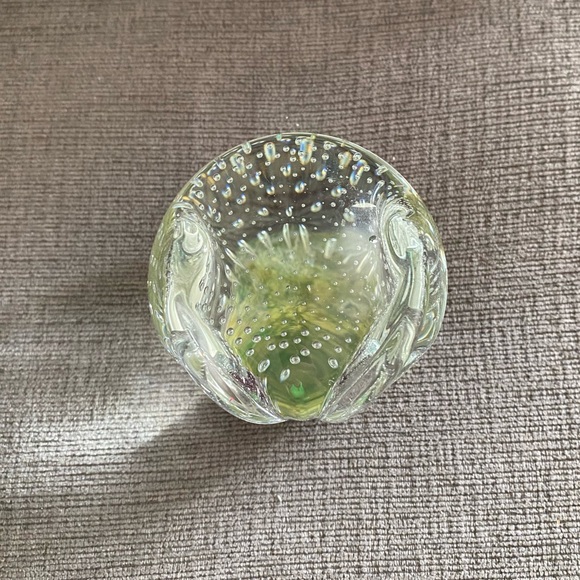 As Is Vintage Hand Blown Bulicante Art Glass Owl Paperweight - Picture 5 of 9